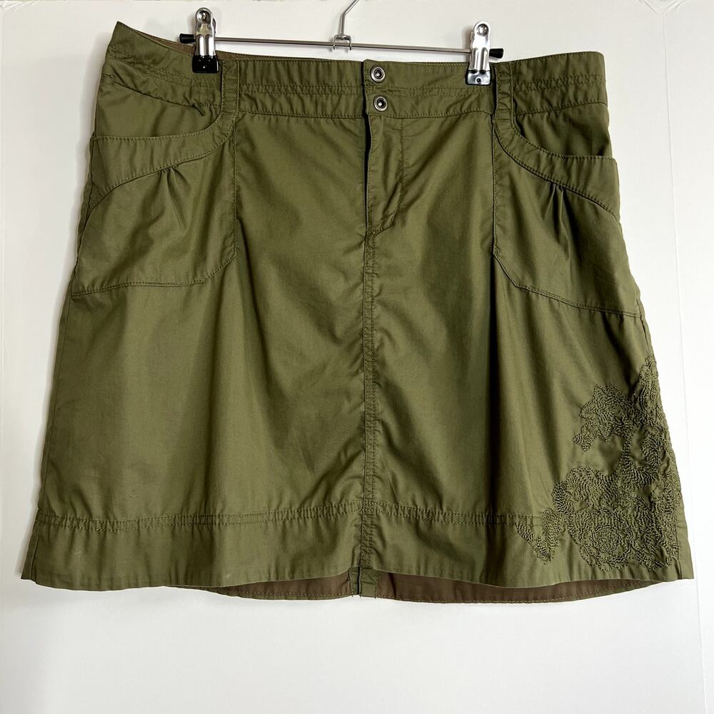 REI Embroidered Outdoor Sport Skirt Green Womens Size 14
